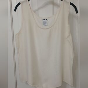 VTG 90s SILX M 100% Silk Beautiful Ivory Tank Light, flowy